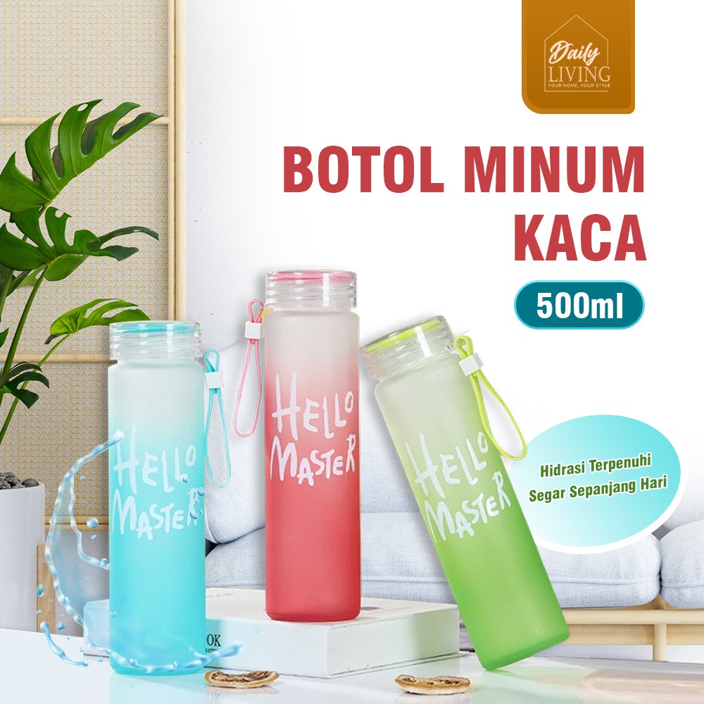 Jual DAILY LIVING TUMBLER // BOTOL MINUM KACA 500ML PREMIUM TUMBLER ...