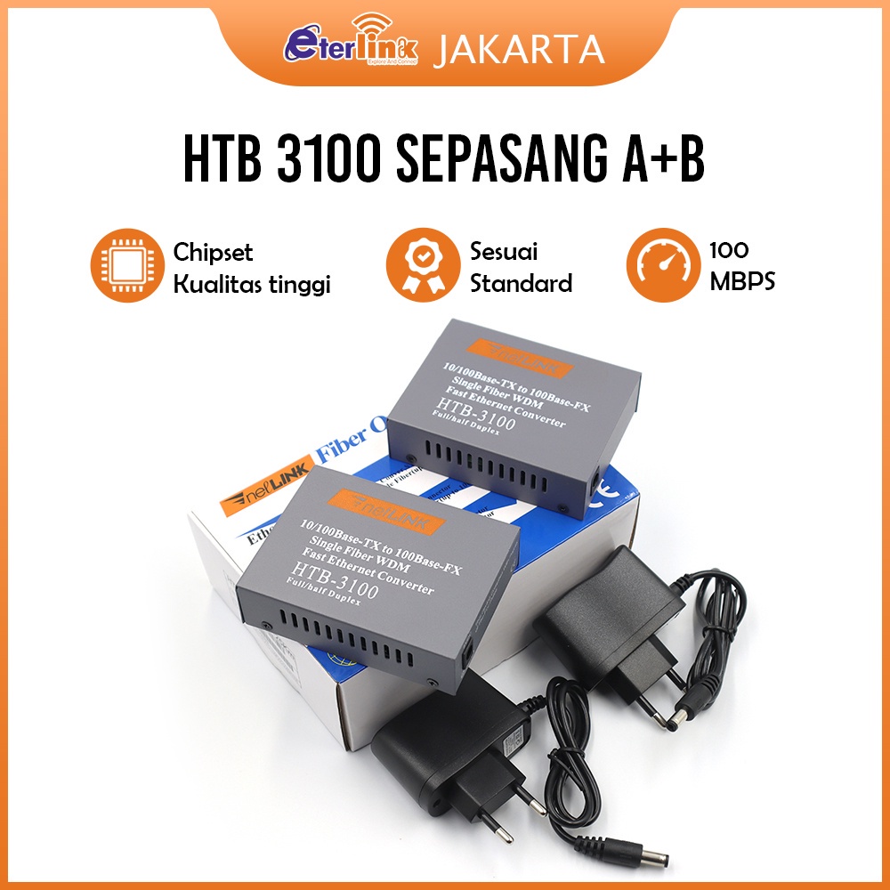 Jual Netlink HTB-3100A / B Konverter Fiber Optikal 10 / 100Mbps RJ45 ...