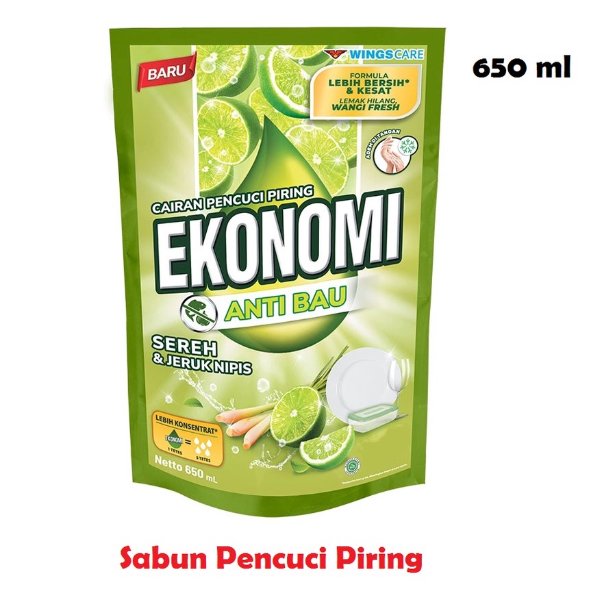 Jual EKONOMI Sabun Cuci Piring Sereh Dan Jeruk Nipis Power Liquid Pouch Ml Shopee Indonesia