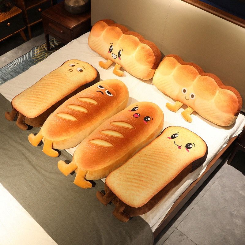 Jual Large Cute Custom Long Kawaii Bread Plush Pillow Toast Plush Bread ...