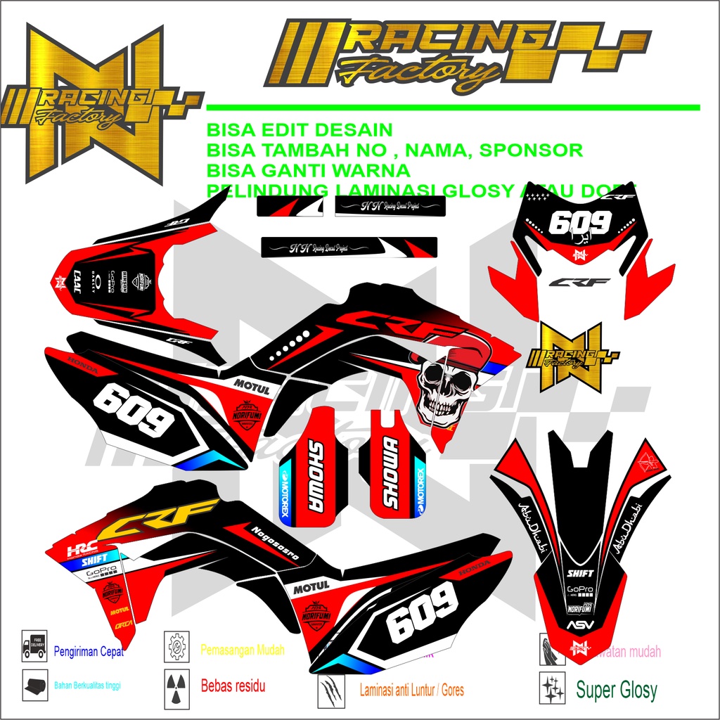 Jual Stiker Decal Crf L Full Body Terbaru Full Variasi Bahan