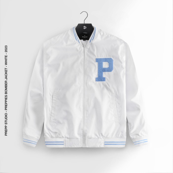 Jual promosi toko JAKET PREPP STUDIO PREPPIES BOMBER JACKET WHITE - M ...