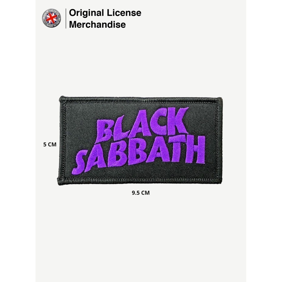 Portachiavi Ufficiale Black Sabbath Con Patch Double Face - Logo Wavy Band - Regalo Per Fan