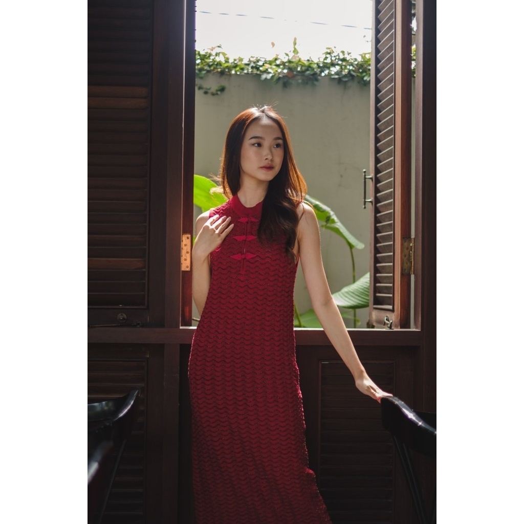 Jual Moshi Kanagara - Red Jade Dress | Shopee Indonesia