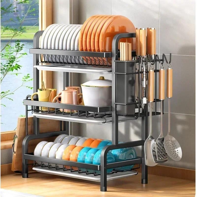 Jual 2025 NEW Large-capacity Kitchen Spice Rack Multi-functional Dish ...