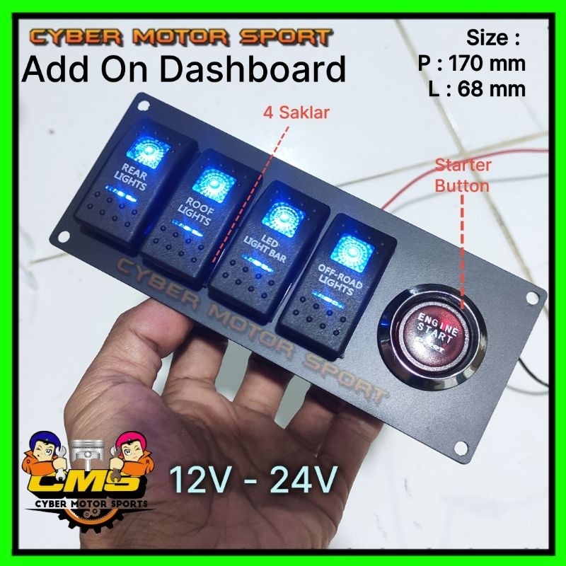 Jual Dashboard interior panel add on mobil universal . engine start ...