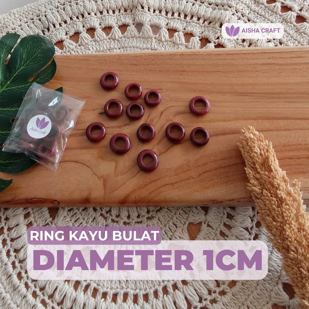 Jual Ring Kayu O Bulat Full Vernis Tanpa Sambungan 1cm Harga Per 10pcs