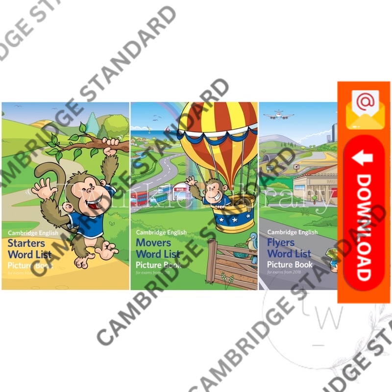 Jual BELI 3 BONUS 1 Cambrdge English Pre A1 Starters / A1 Movers / A2 Flyers Word List Picture