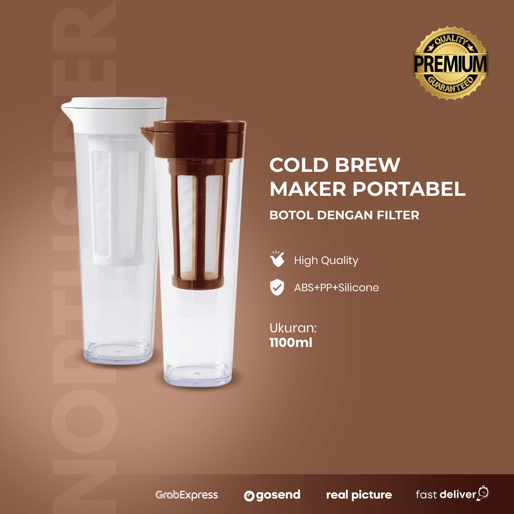Jual Cold brew Coffee Tea maker Infuser 1100ml - alat kopi teh FTK250 ...