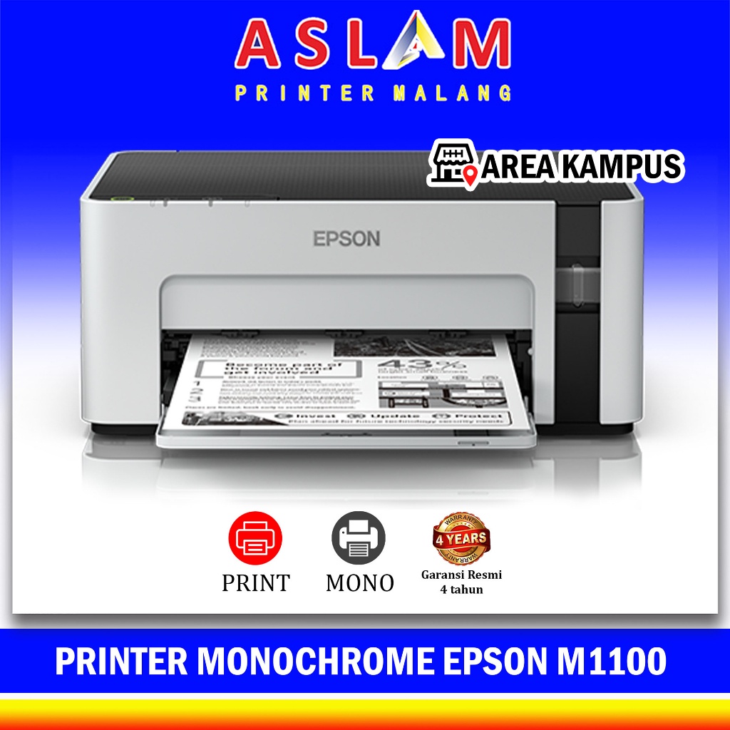Jual Printer Epson M1100 Printer Mono Hanya Print Saja Hitam Putih Garansi Resmi Epson 5516