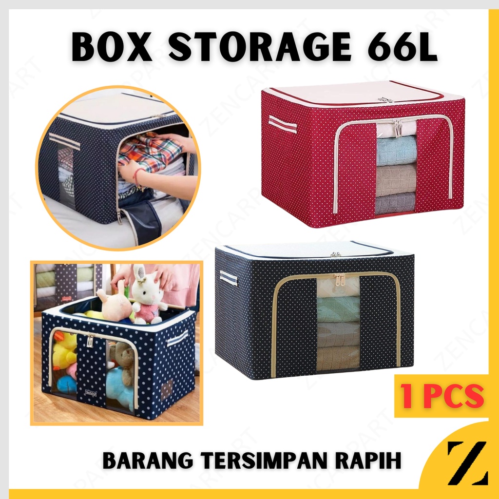 Jual Storage Box 66 Liters 66L Box Storage 66L Frame Baja Double Zipper