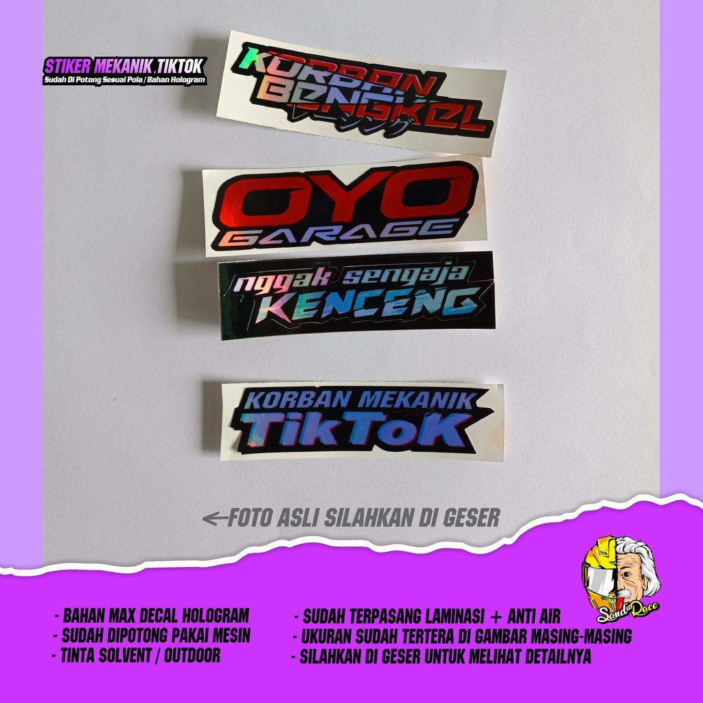 Jual Stiker K0rb4n Mekanik Tokt0k Stiker Oyo Garage K0rb4n Bengkel