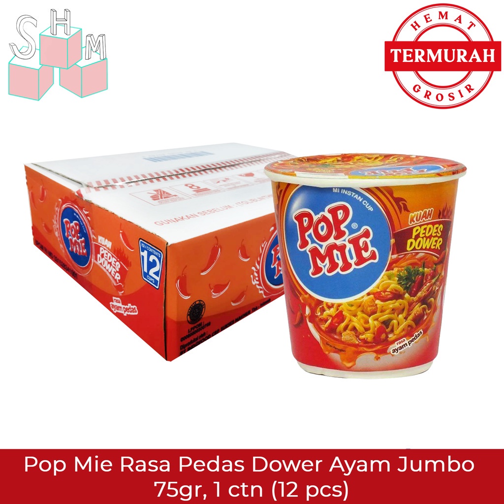 Jual Pop Mie Rasa Pedas Dower Ayam Jumbo 75gr 1 Karton12 Pcs Shopee Indonesia 6110