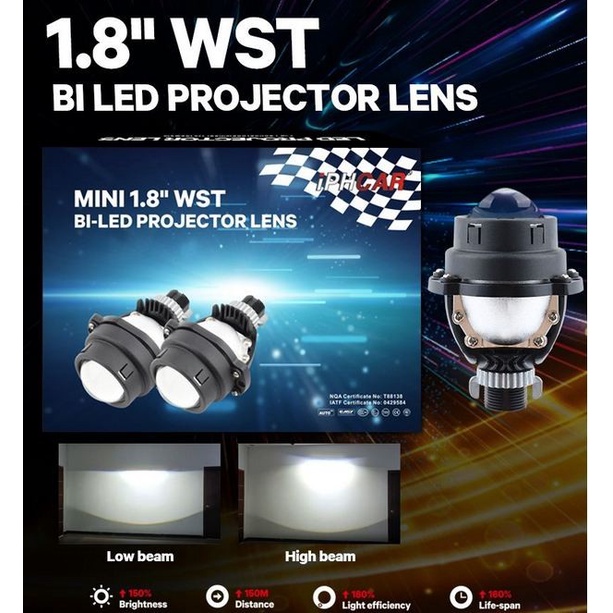 Jual Lampu BILED 1.8 inch IPHCAR bi led projector projie blue lens 40W ...