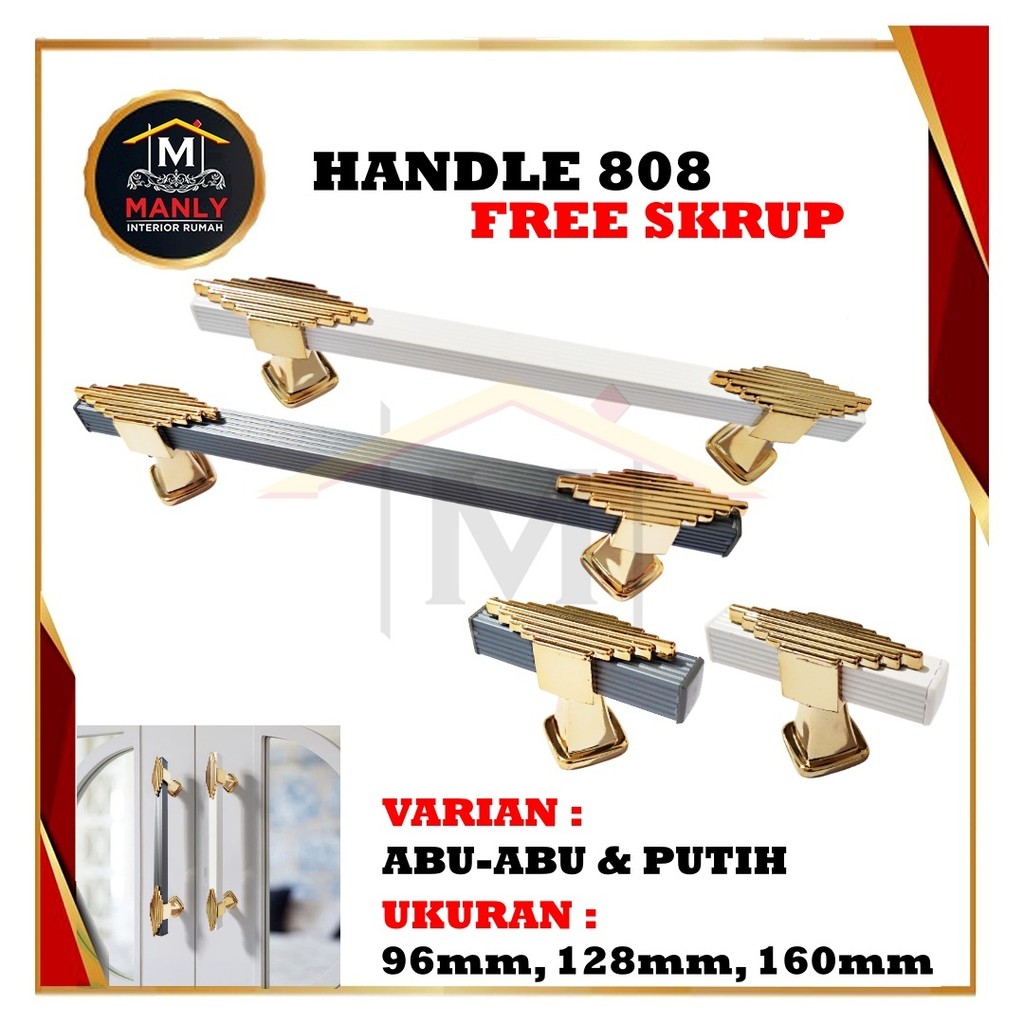 Jual Handle Minimalis 808 Putih Abu Tarikan Lemari Laci Knob Knop ...