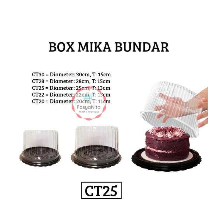 Jual [25 CM] BOX MIKA BUNDAR UNTUK KUE / ROTI / BOLU / CHIFFON ...