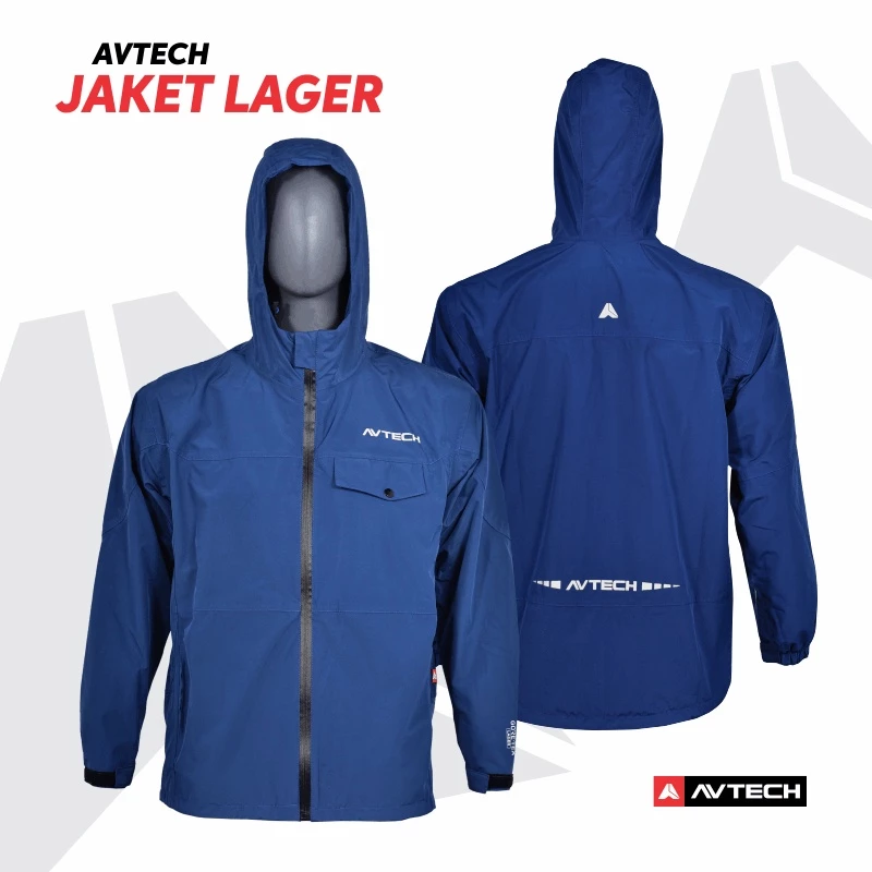 AVTECH - Jaket Pria Wanita Windbreaker Waterproof Outdoor Hiking Gunung Harian Hujan - LAGER
