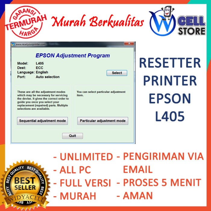 Jual Dvd Software Resetter Reset Reseter Printer Epson L405 Shopee Indonesia 8174