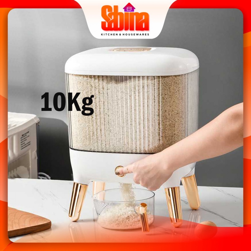 Jual Tempat Beras 10kg Dispenser Rice Box Container Insect Proof ...