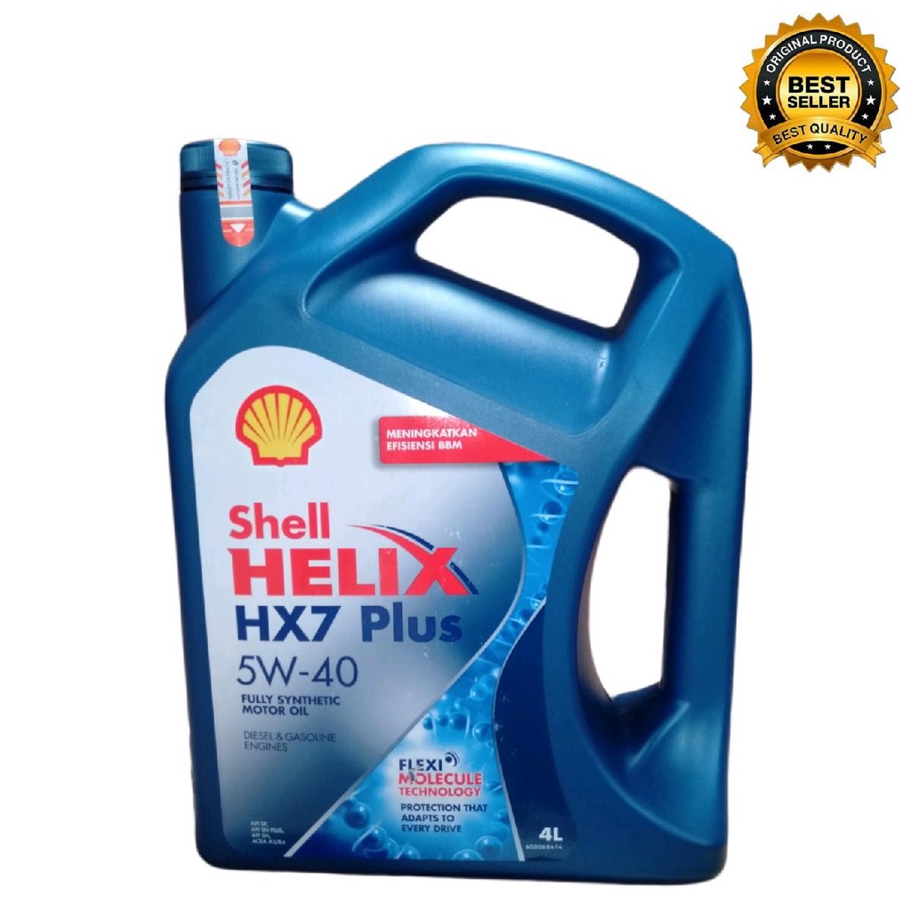 Jual Oli Mesin Mobil SHELL HELIX HX7 PLUS 5W 40 FULLY SYNTHETIC 4 Liter Shopee Indonesia