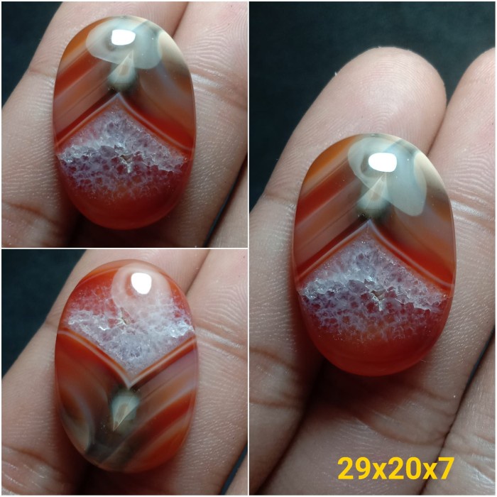Jual Natural Batu Akik Kristal Motif Gambar Kawah Gunung Berapi Unik ...