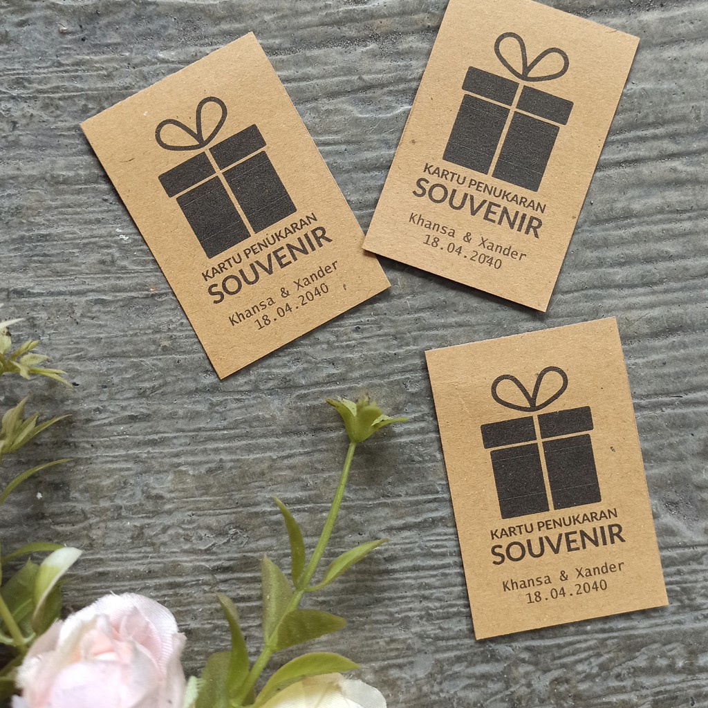 Jual kartu ucapan rustic / gift card wedding / kartu penukaran souvenir ...