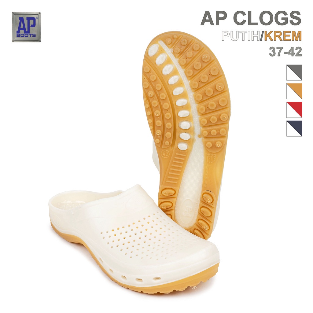 Jual AP Boots AP CLOGS Putih Krem - Sepatu Slip On PVC | Shopee Indonesia