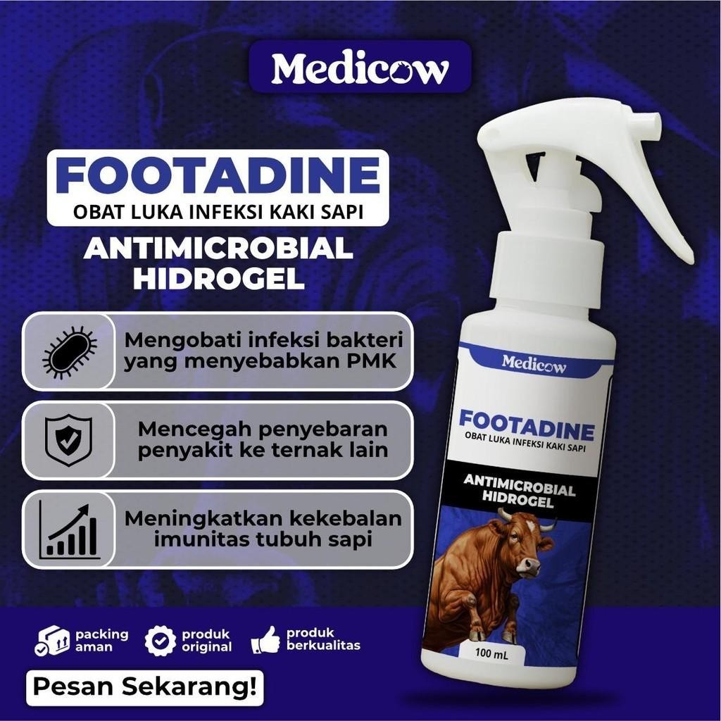 Jual Medicow Footadine obat luka infeksi kaki sapi 100ml | obat infeksi ...
