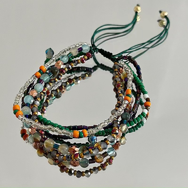 Jual [Aylee]Gelang Wanita Bermanik-manik Tenunan Tangan Berwarna-warni ...