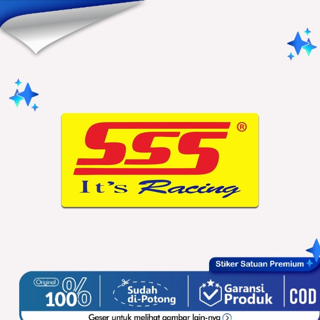 Jual Stiker SSS Racing Laminasi Glossy Tahan Air 7 cm Sticker Motor ...