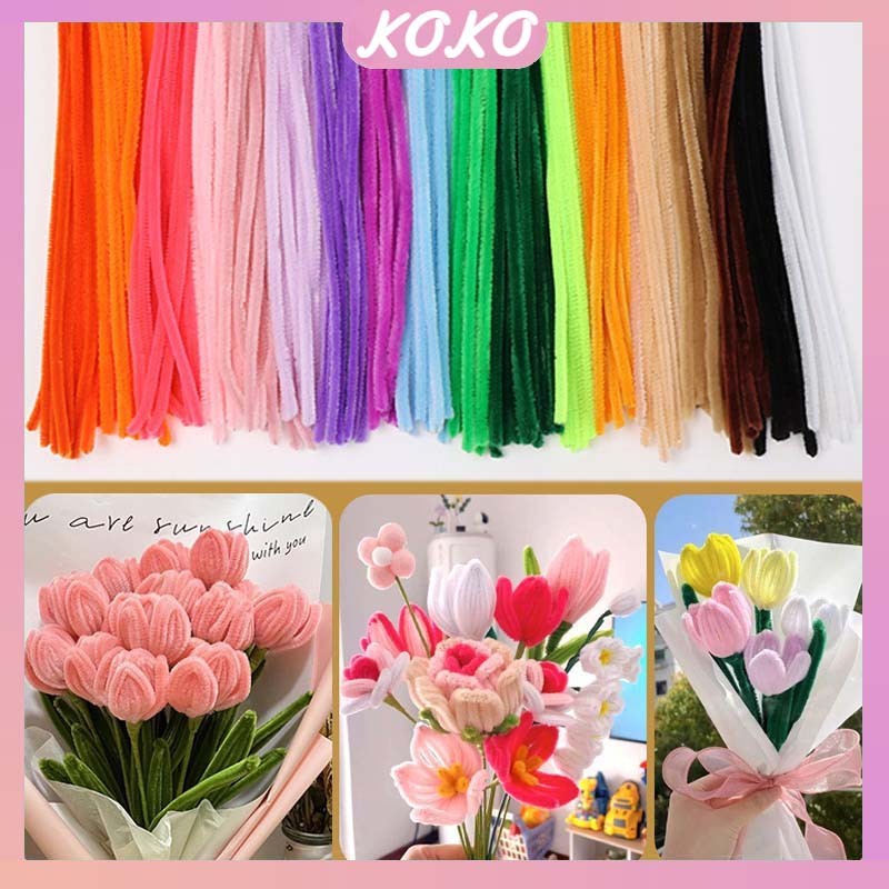100pcs/30cm Kawat Bulu Mercy Tebal Mix/Pastel Mix /Mainan Sensory Pipe Cleaner / Kawat Bulu Mainan Anak Craft Diy Kerajinan Tangan