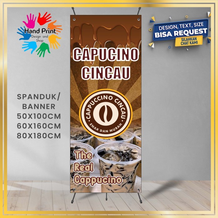 Jual Spanduk Banner Es Cincau Kapucino Cappuccino D2 Bisa Request