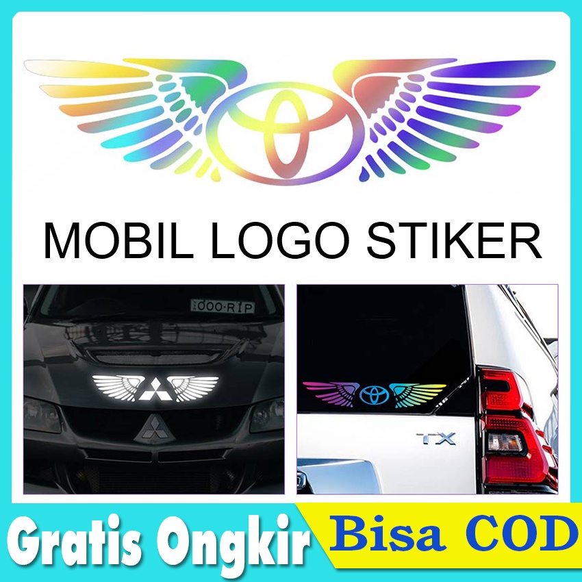 Jual Stiker Emblem Logo Sayap Malaikat Reflektif Tinggi Laser Sayap