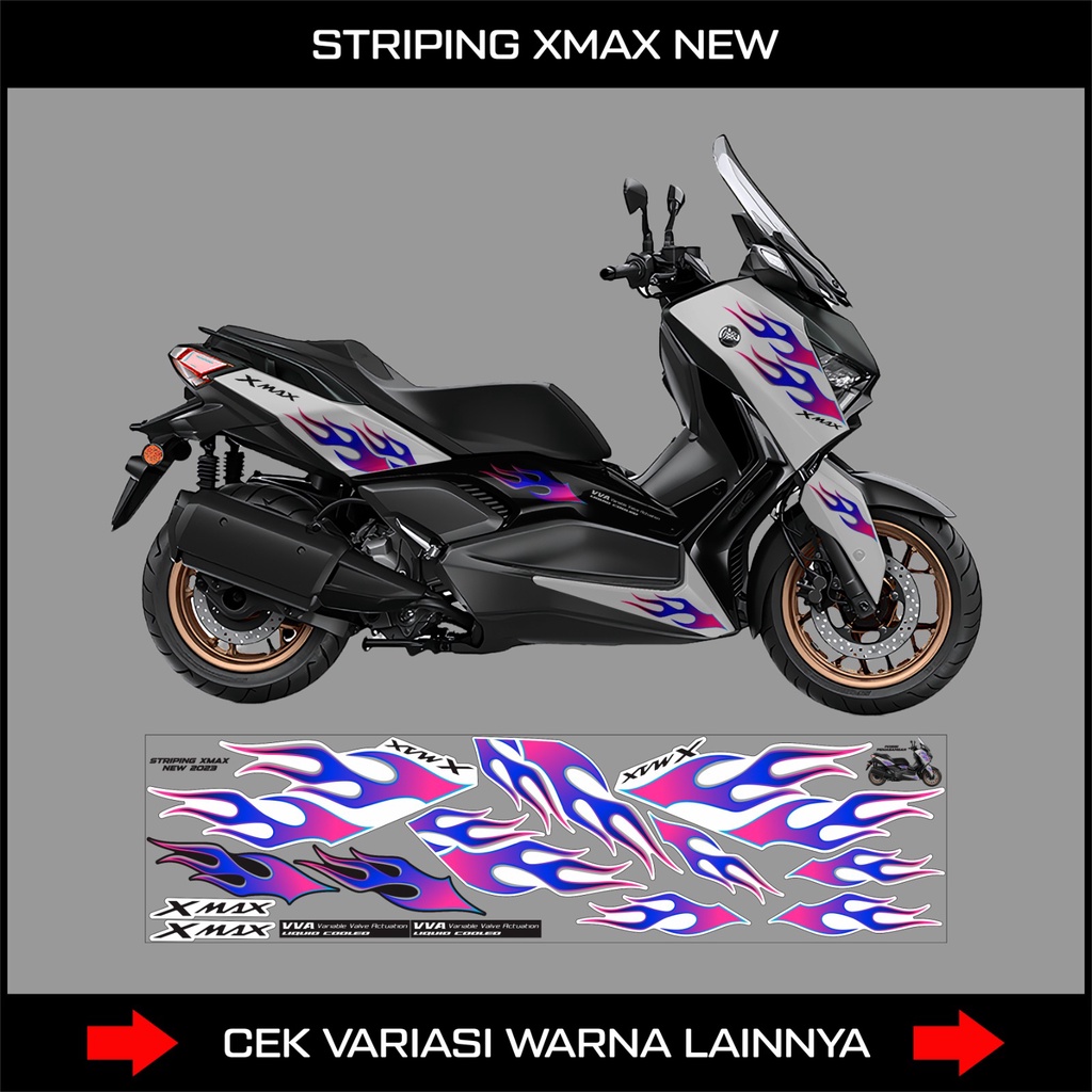 Jual Striping Sticker Xmax 250 New 2023 Motif Api Pelangi / Decal ...