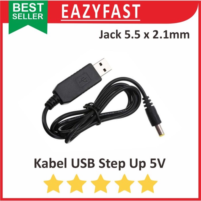 Jual Kabel Usb Step Up To V Jack Dc Mm Male Power Converter Adapter Shopee Indonesia