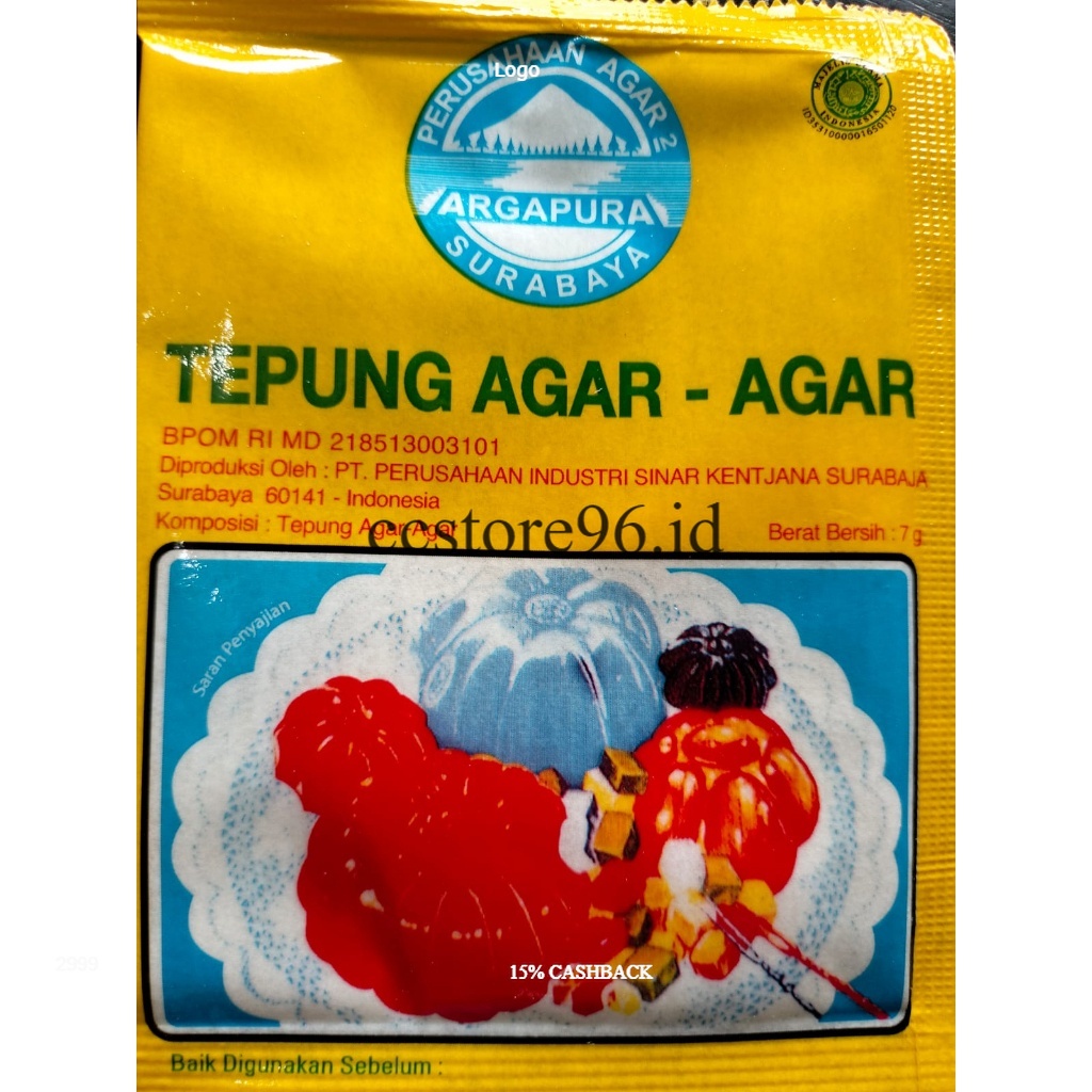 Jual Tepung agar-agar argapura/ Tepung jelly agar-agar 7 gram per ...