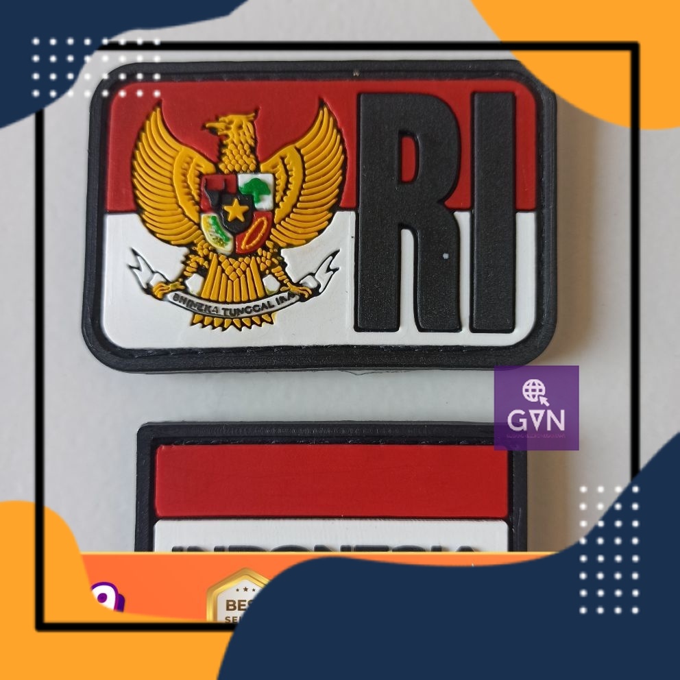 Jual Patch Rubber Satu Set Garuda Kotak Ribendera Merah Putih Keciltempelan Karet Emblem