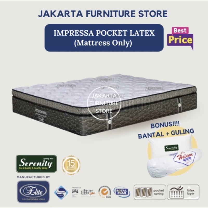 Jual Springbed Elite Serenity Impressa Pocket Latex uk.200x200 ( Hanya ...