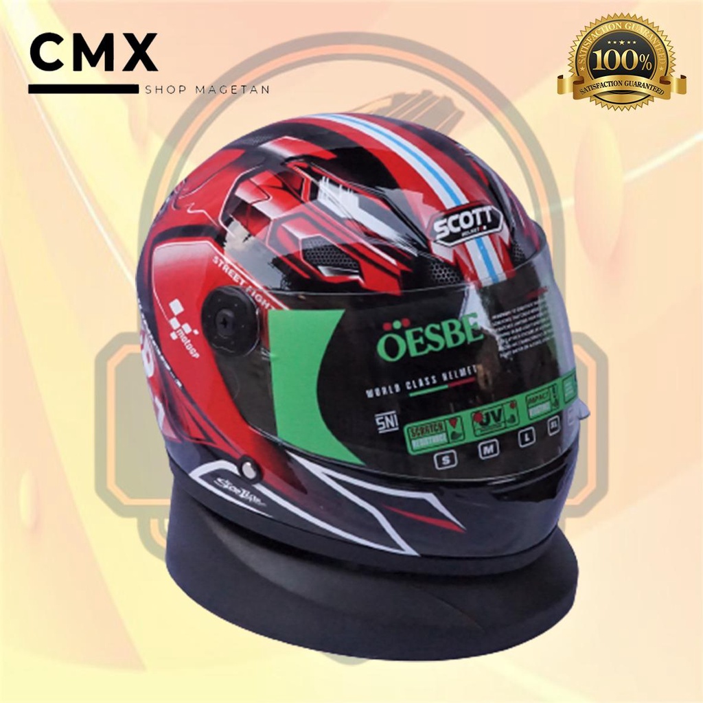 Jual Helm Full Face Anak Scott / helm full face anak anak cowok / Helm