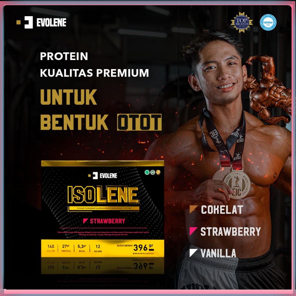 Jual ISOLENE 1 BOX ISI 12 SACHET EVOLENE ISO LENE ORIGINAL BPOM HALAL 1 ...