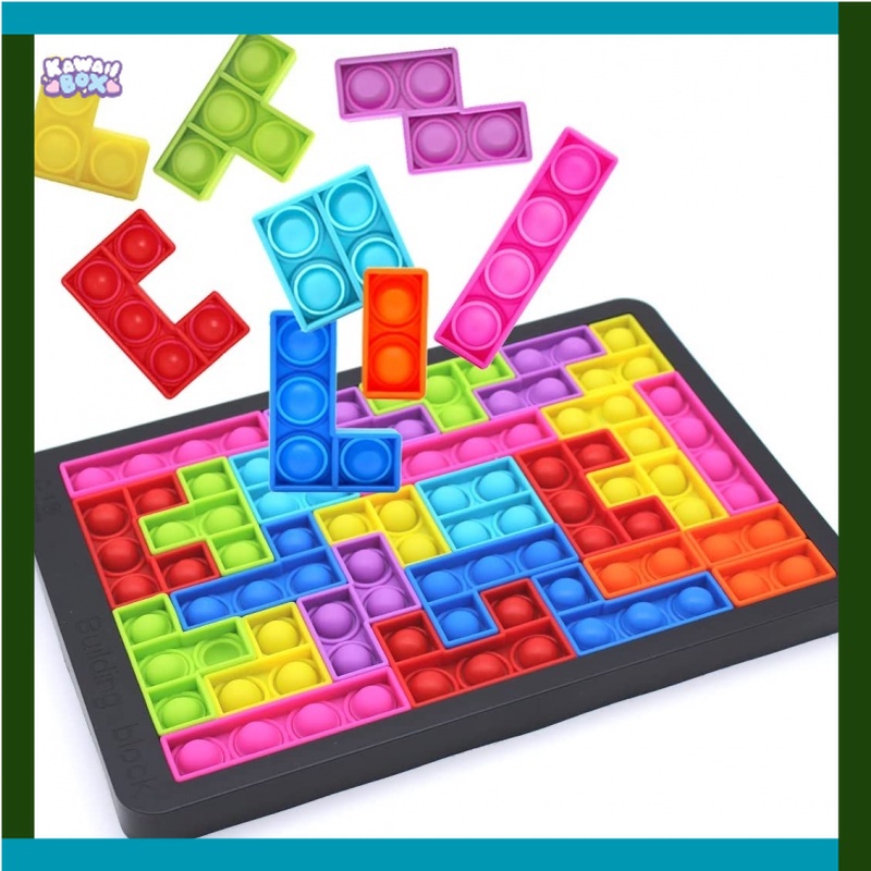 Jual Mainan Anak Game Building Block Pop It Tetris 26 pcs Edukasi DIY