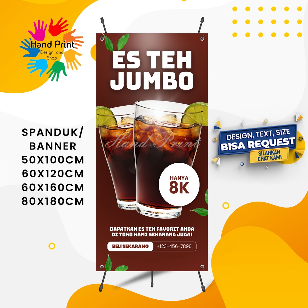 Jual Cetak Spanduk Banner Jualan Es Teh Jumbo Es Teh Manis Lemon Tea Ice Tea B Spanduk Custom 3992