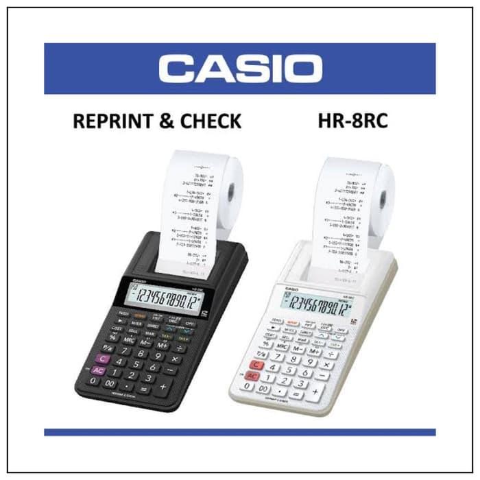 Jual Kalkulator Printing Kasir CASIO HR-8RC Mini Print Calculator 8 RC ...