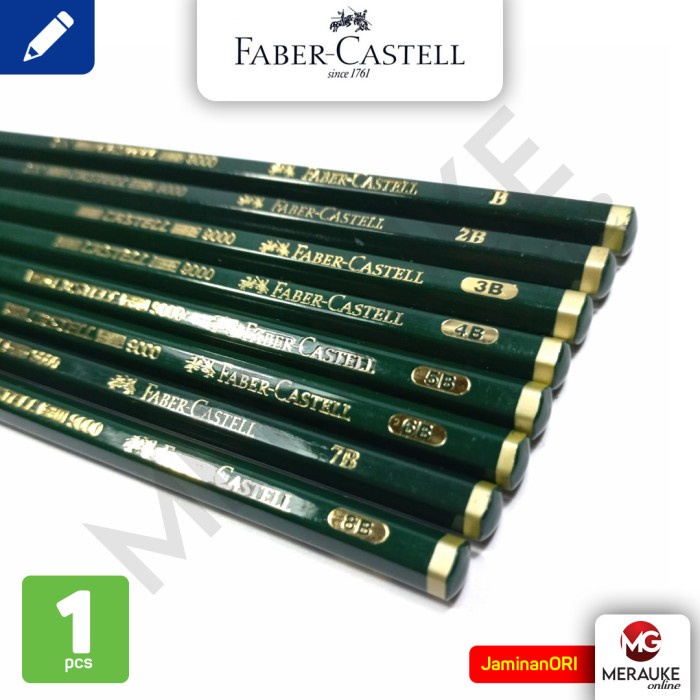 Jual Pensil Faber Castell B, 2B, 3B, 4B, 5B, 6B, 7B & 8B (Pcs) | Shopee ...