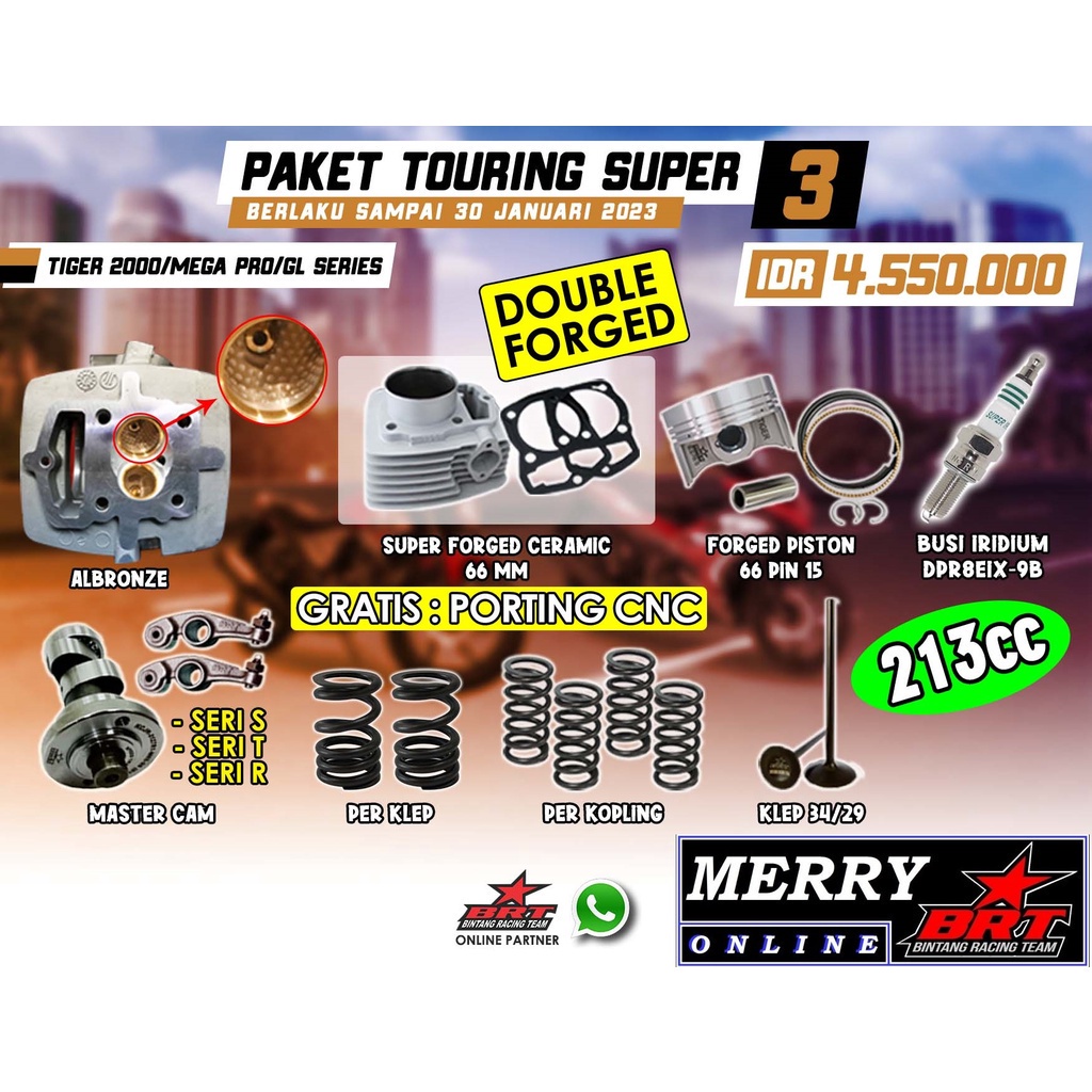 Jual Paket Bore Up Brt Paket Touring Super Blok Head Honda Tiger Gl Pro Gl Max Tirev Shopee