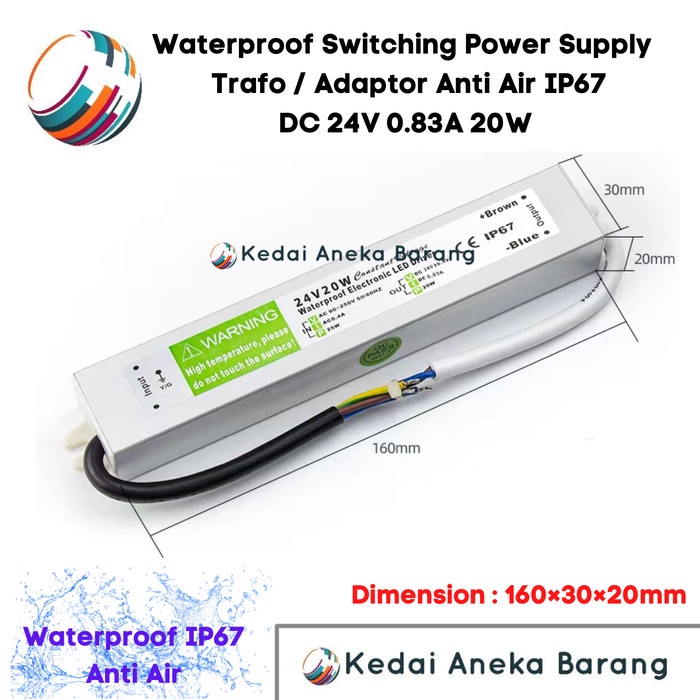 Jual Waterproof Power Supply Trafo Adaptor LED Driver Outdoor IP67 24V ...