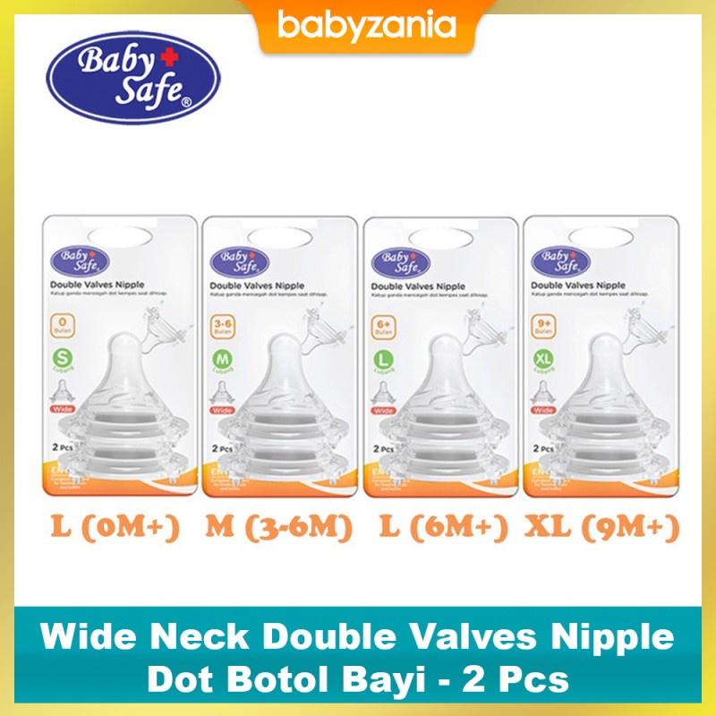 Jual Baby Safe Wide Neck Double Valves Nipple Dot Botol Bayi Pcs