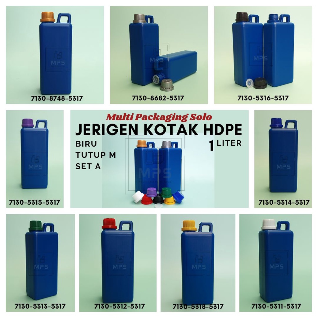 Jual Botol Jerigen L Kotak Biru Hdpe Neck Set A Jerigen Hdpe