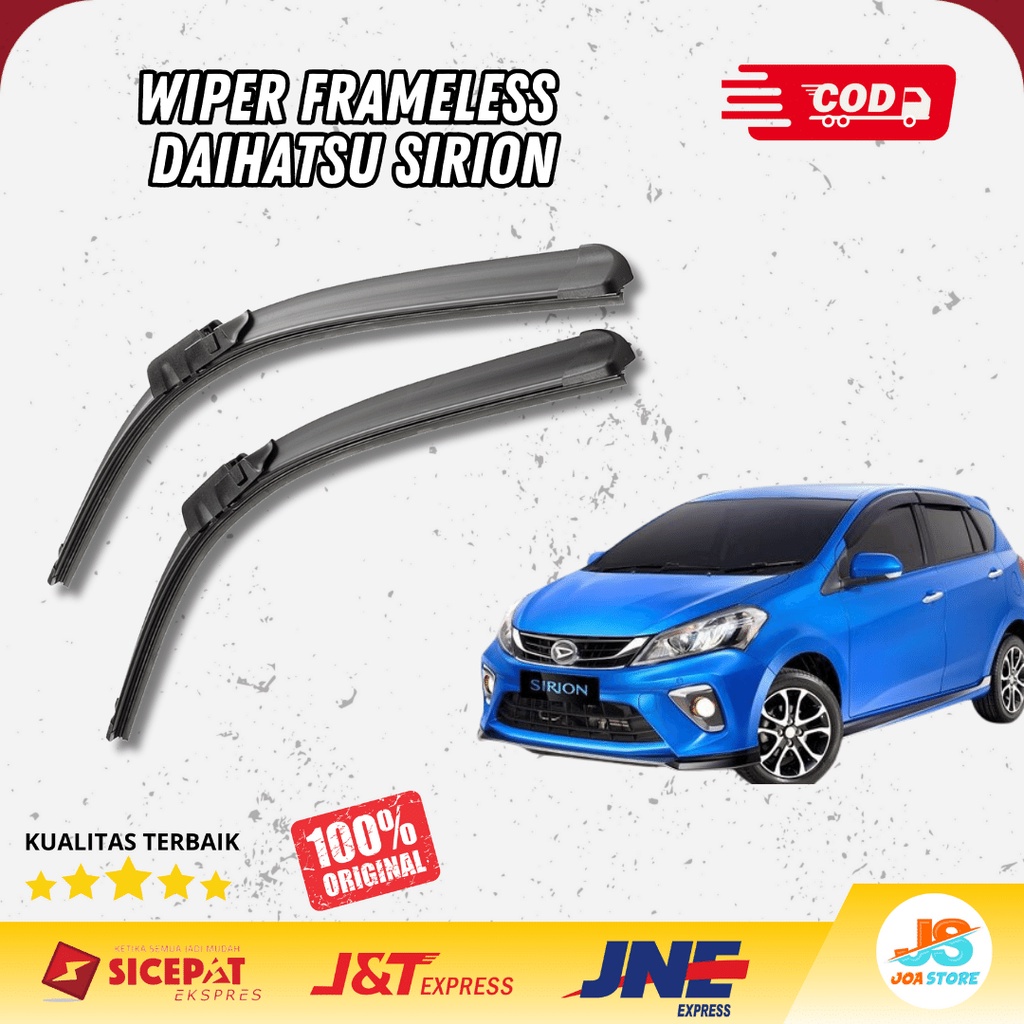 Jual Wiper Mobil Daihatsu Sirion Frameless Sapuan Kaca Mobil Model Frameless Banana Karet