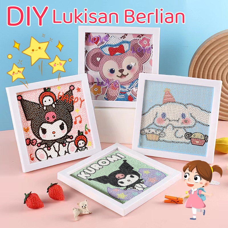 DIY 5D Diamond Painting Lukisan Berlian Karakter Dengan Frame 18x18 Seri A
